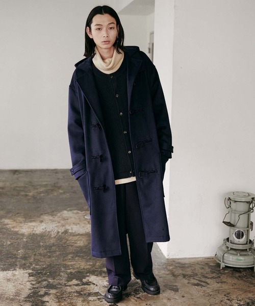 nowm(ノウム)の「【nowm】MELTON LONG DUFFLE COAT / ダッフルコート(ダッフルコート・メンズ・アイボリー/ネイビー・F)」の3枚目の写真