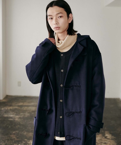 nowm(ノウム)の「【nowm】MELTON LONG DUFFLE COAT / ダッフルコート(ダッフルコート・メンズ・アイボリー/ネイビー・F)」の5枚目の写真