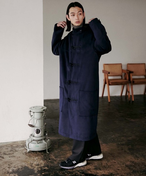 nowm(ノウム)の「【nowm】MELTON LONG DUFFLE COAT / ダッフルコート(ダッフルコート・メンズ・アイボリー/ネイビー・F)」の9枚目の写真