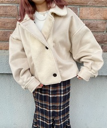 nemne store | ミルクチョコレートとフェイクムートンジャケット(ムートンコート)