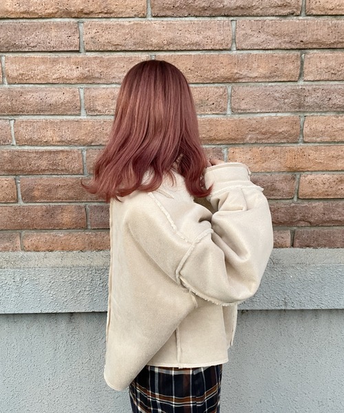 nemne store（ネンネストア）の「ミルクチョコレートとフェイクムートンジャケット（ムートンコート・レディース・ブラウン/アイボリー・フリー）」の13枚目の写真