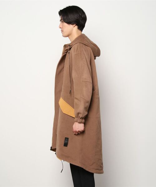 C DIEM（カルペディエム）の「C DIEM/カルペディエム/WOOL-Ny REVERSIBLE MODS モッズコート(MSO-21013)（ステンカラーコート・メンズ・キャメル/ブラック・MEDIUM/LARGE/SMALL）」の3枚目の写真