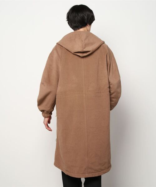 C DIEM（カルペディエム）の「C DIEM/カルペディエム/WOOL-Ny REVERSIBLE MODS モッズコート(MSO-21013)（ステンカラーコート・メンズ・キャメル/ブラック・MEDIUM/LARGE/SMALL）」の4枚目の写真