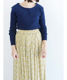 バイカラーショールカラーリブニット