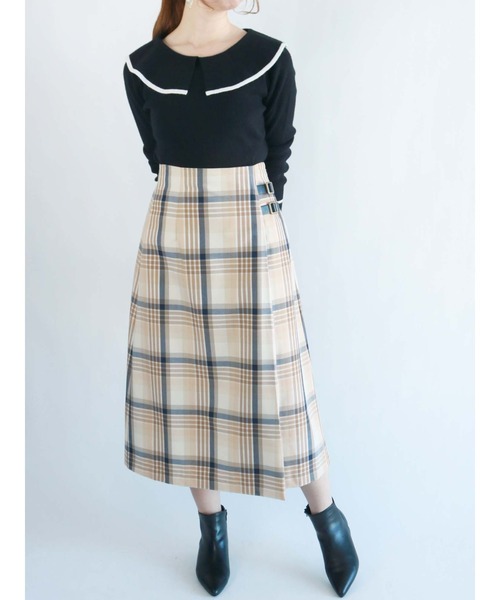 Te chichi（テチチ）の「バイカラーショールカラーリブニット（ニット/セーター・レディース・オフホワイト/ブラック/ネイビー・ﾌﾘ-）」の12枚目の写真