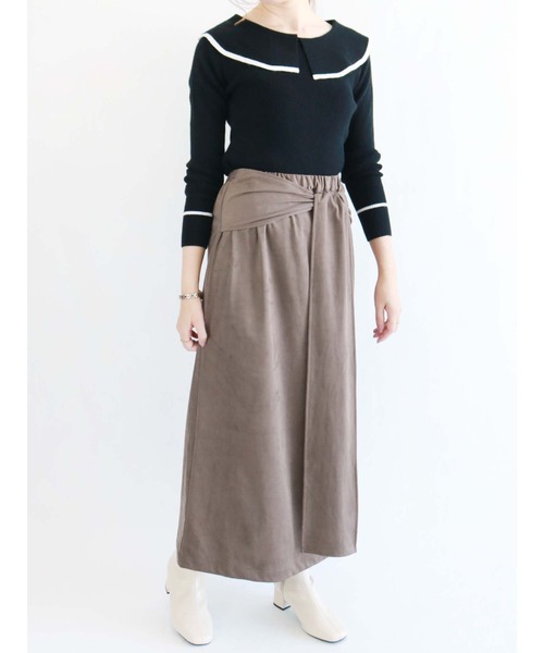 Te chichi（テチチ）の「バイカラーショールカラーリブニット（ニット/セーター・レディース・オフホワイト/ブラック/ネイビー・ﾌﾘ-）」の15枚目の写真