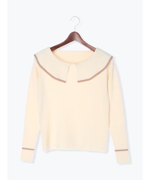 Te chichi（テチチ）の「バイカラーショールカラーリブニット（ニット/セーター・レディース・オフホワイト/ブラック/ネイビー・ﾌﾘ-）」の21枚目の写真
