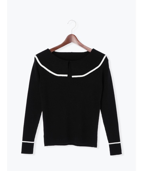 Te chichi（テチチ）の「バイカラーショールカラーリブニット（ニット/セーター・レディース・オフホワイト/ブラック/ネイビー・ﾌﾘ-）」の16枚目の写真