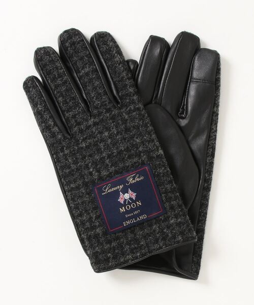 ADAM ET ROPE'（アダムエロペ）の「【MOON】レザーコンビグローブ（手袋・メンズ・ダークブラウン/ブラック・FREE）」の2枚目の写真