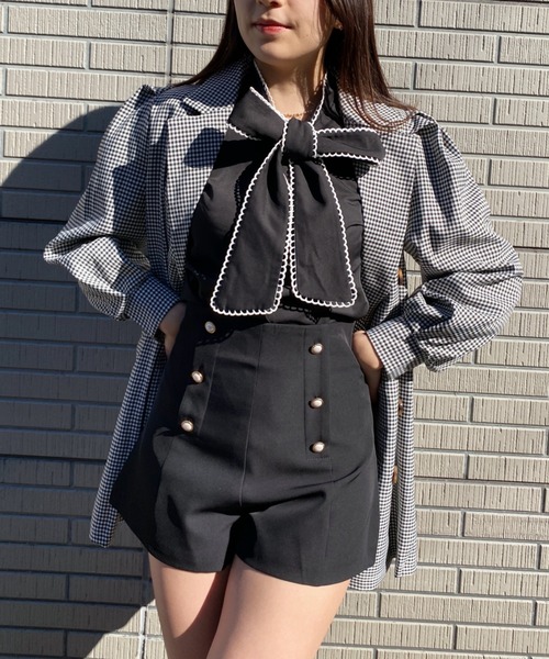 Loueme(ルエム)の「クラシカルピコレースボウタイリボンブラウス(シャツ/ブラウス・レディース・ホワイト/ブラック・FREE)」の4枚目の写真