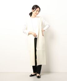 PICCIN | フード付畔編みロングジレ(ニット/セーター)