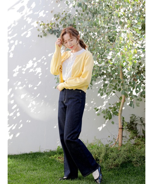 Areeam（アリーム）の「透かし編みカーディガン（カーディガン/ボレロ・レディース・ブラック/オフホワイト/イエロー/ラベンダー・FREE）」の20枚目の写真