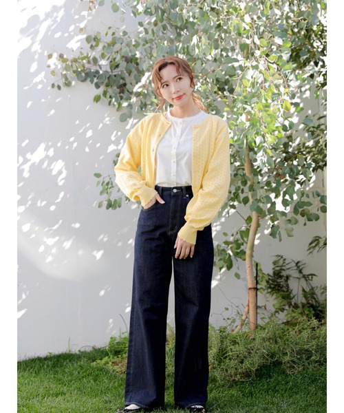 Areeam（アリーム）の「透かし編みカーディガン（カーディガン/ボレロ・レディース・ブラック/オフホワイト/イエロー/ラベンダー・FREE）」の11枚目の写真