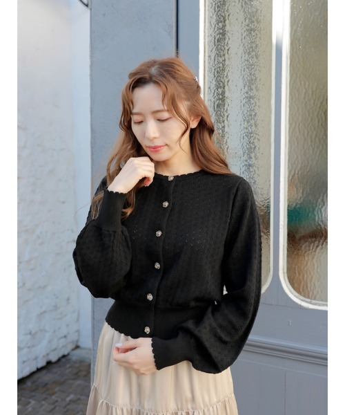 Areeam（アリーム）の「透かし編みカーディガン（カーディガン/ボレロ・レディース・ブラック/オフホワイト/イエロー/ラベンダー・FREE）」の19枚目の写真