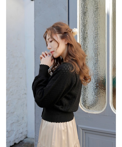 Areeam（アリーム）の「透かし編みカーディガン（カーディガン/ボレロ・レディース・ブラック/オフホワイト/イエロー/ラベンダー・FREE）」の16枚目の写真