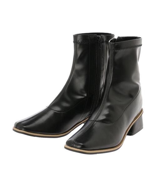 AMERICAN HOLIC（アメリカンホリック）の「チャンキーヒールストレッチショートブーツ（ブーツ・レディース・ブラック/アイボリー/キャメル・S/M/L）」の20枚目の写真