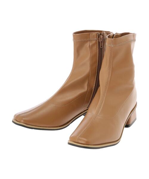 AMERICAN HOLIC（アメリカンホリック）の「チャンキーヒールストレッチショートブーツ（ブーツ・レディース・ブラック/アイボリー/キャメル・S/M/L）」の21枚目の写真