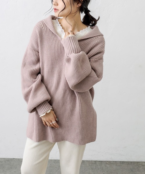 PUAL CE CIN（ピュアルセシン）の「襟レーステレコロングスリーブ（Tシャツ/カットソー・レディース・ブラック/ナチュラル・FREE）」の4枚目の写真