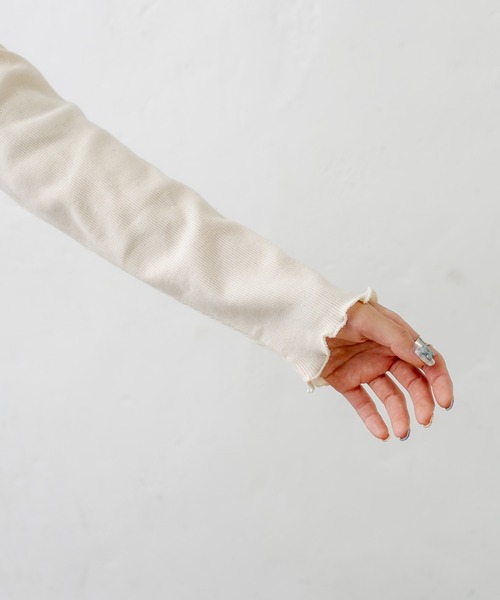 PUAL CE CIN（ピュアルセシン）の「襟レーステレコロングスリーブ（Tシャツ/カットソー・レディース・ブラック/ナチュラル・FREE）」の14枚目の写真