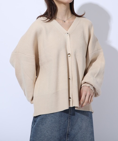 MAISON BREEZE（メゾンブリーズ）の「【MAISON BREEZE】春めくワイドスリーブニットカーディガン SCCH54（カーディガン/ボレロ・レディース・ネイビー/アイボリー・FREE）」の7枚目の写真