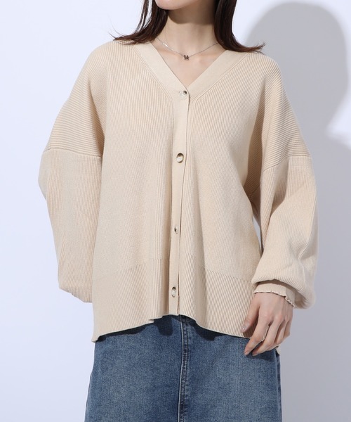 MAISON BREEZE（メゾンブリーズ）の「【MAISON BREEZE】春めくワイドスリーブニットカーディガン SCCH54（カーディガン/ボレロ・レディース・ネイビー/アイボリー・FREE）」の9枚目の写真