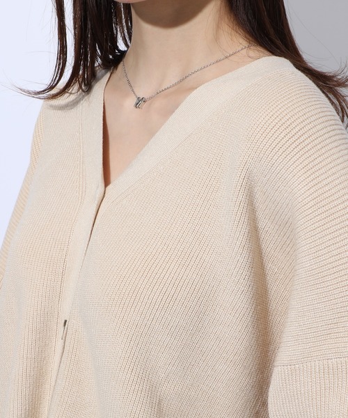 MAISON BREEZE（メゾンブリーズ）の「【MAISON BREEZE】春めくワイドスリーブニットカーディガン SCCH54（カーディガン/ボレロ・レディース・ネイビー/アイボリー・FREE）」の5枚目の写真