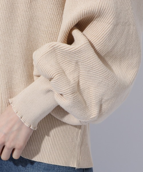 MAISON BREEZE（メゾンブリーズ）の「【MAISON BREEZE】春めくワイドスリーブニットカーディガン SCCH54（カーディガン/ボレロ・レディース・ネイビー/アイボリー・FREE）」の4枚目の写真