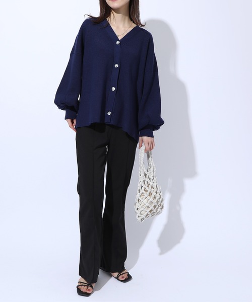 MAISON BREEZE（メゾンブリーズ）の「【MAISON BREEZE】春めくワイドスリーブニットカーディガン SCCH54（カーディガン/ボレロ・レディース・ネイビー/アイボリー・FREE）」の10枚目の写真