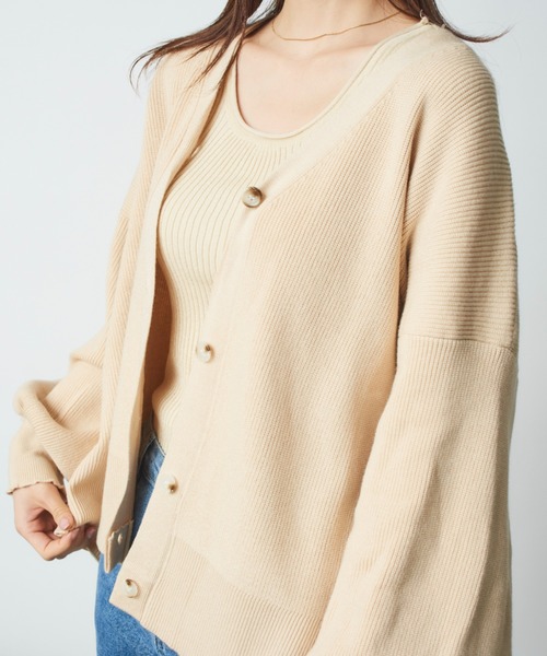 MAISON BREEZE（メゾンブリーズ）の「【MAISON BREEZE】春めくワイドスリーブニットカーディガン SCCH54（カーディガン/ボレロ・レディース・ネイビー/アイボリー・FREE）」の13枚目の写真