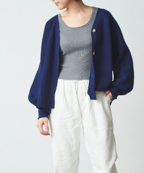 MAISON BREEZE（メゾンブリーズ）の「【MAISON BREEZE】春めくワイドスリーブニットカーディガン SCCH54（カーディガン/ボレロ・レディース・ネイビー/アイボリー・FREE）」の16枚目の写真