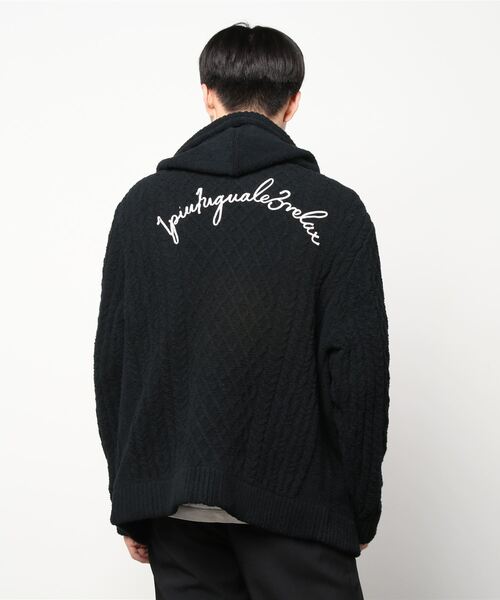 1PIU1UGUALE3 RELAX (ウノピゥウノウグァーレトレ リラックス)の「1PIU1UGUALE3 RELAX(ウノピゥウノウグァーレトレ)ケーブルニットパーカー(パーカー・メンズ・ブラック/ホワイト/ネイビー・S/L/M/XL)」の16枚目の写真