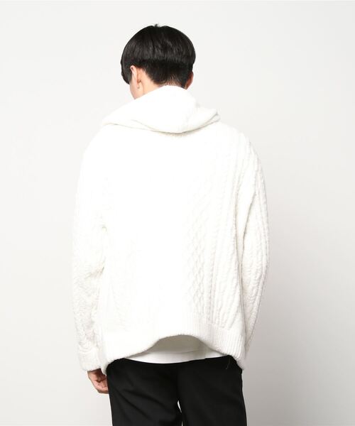 1PIU1UGUALE3 RELAX (ウノピゥウノウグァーレトレ リラックス)の「1PIU1UGUALE3 RELAX(ウノピゥウノウグァーレトレ)ケーブルニットパーカー(パーカー・メンズ・ブラック/ホワイト/ネイビー・S/L/M/XL)」の19枚目の写真