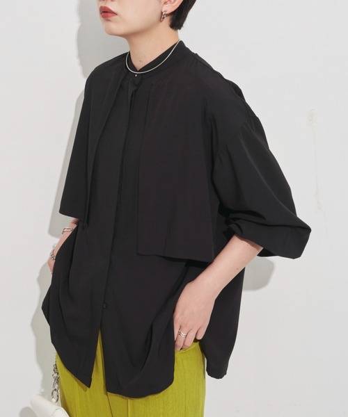 Aunt Marie's（アントマリーズ）の「2WAYヨーク取り外しブラウス（シャツ/ブラウス・レディース・ホワイト/ライトブルー/ブラック/オレンジ・FREE）」の3枚目の写真