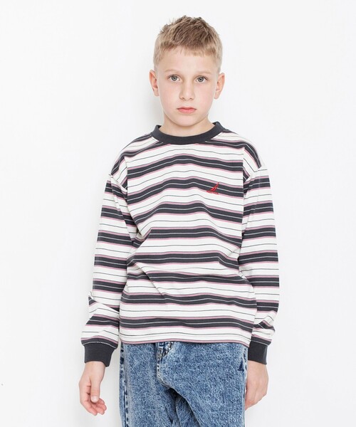 NAUTICA(ノーティカ)の「【NAUTICA/ノーティカ】マルチカラーボーダー長袖Tシャツ(Tシャツ/カットソー・キッズ・アイボリー/レッド/グリーン/ブラック・150/120/130/140)」の2枚目の写真