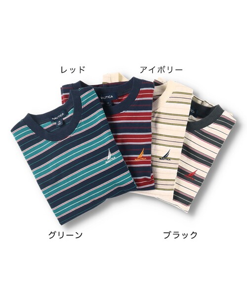 NAUTICA(ノーティカ)の「【NAUTICA/ノーティカ】マルチカラーボーダー長袖Tシャツ(Tシャツ/カットソー・キッズ・アイボリー/レッド/グリーン/ブラック・150/120/130/140)」の6枚目の写真