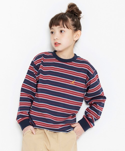 NAUTICA(ノーティカ)の「【NAUTICA/ノーティカ】マルチカラーボーダー長袖Tシャツ(Tシャツ/カットソー・キッズ・アイボリー/レッド/グリーン/ブラック・150/120/130/140)」の4枚目の写真