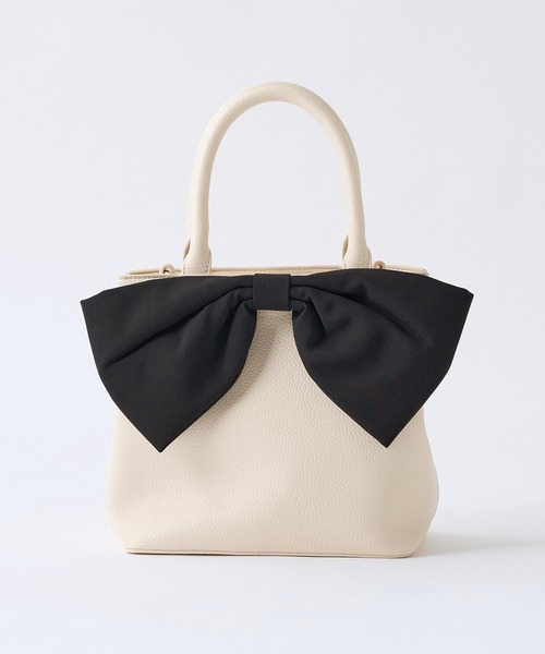 one after another NICE CLAUP(ワンアフターアナザーナイスクラップ)の「ビッグリボンミニトートバッグ(トートバッグ・レディース・アイボリー/ブラック/ナチュラル・ONE SIZE)」の12枚目の写真