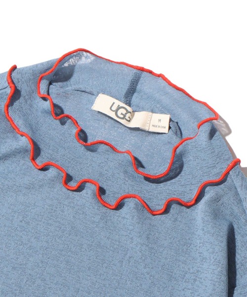 UGG（アグ）の「UGG@mos シースルーメロウロンT / アグ　シースルーメロウ　ロンティー（Tシャツ/カットソー・レディース・ホワイト/ブラック/サックスブルー・L/M）」の6枚目の写真