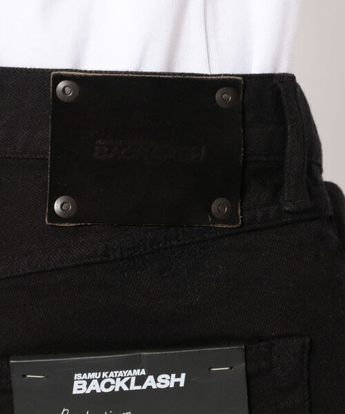 BACKLASH(バックラッシュ)の「ISAMUKATAYAMA BACKLASH/イサムカタヤマ バックラッシュ/B'2nd別注クラッシュスキニーブラックデニム(デニムパンツ・メンズ・ブラック・LARGE)」の5枚目の写真