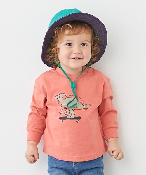 petit main（プティマイン）の「【GOODPRICE】恐竜プリント長袖Tシャツ（Tシャツ/カットソー・キッズ・ライトグリーン/オレンジ/アイボリー・130cm/120cm/100cm/90cm/110cm/80ｃｍ）」の3枚目の写真