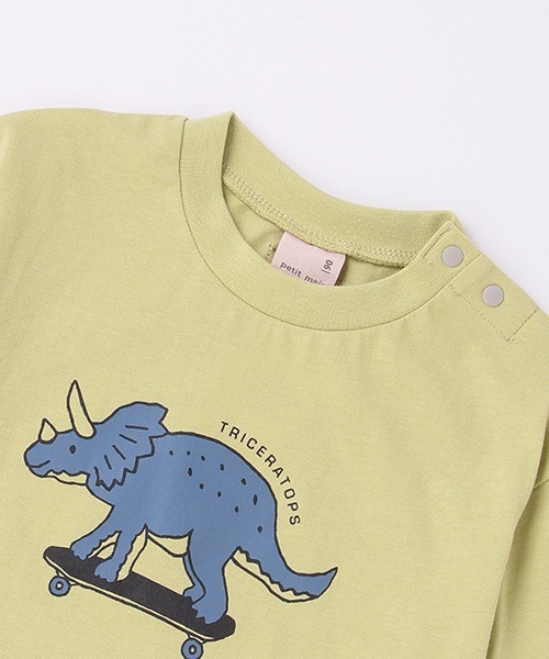 petit main（プティマイン）の「【GOODPRICE】恐竜プリント長袖Tシャツ（Tシャツ/カットソー・キッズ・ライトグリーン/オレンジ/アイボリー・130cm/120cm/100cm/90cm/110cm/80ｃｍ）」の12枚目の写真