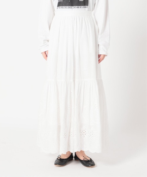 U by SPICK&SPAN（ユーバイスピックアンドスパン）の「≪追加≫カットワークレーススカート5◆（スカート・レディース・ホワイト/ブラック・38/36）」の7枚目の写真