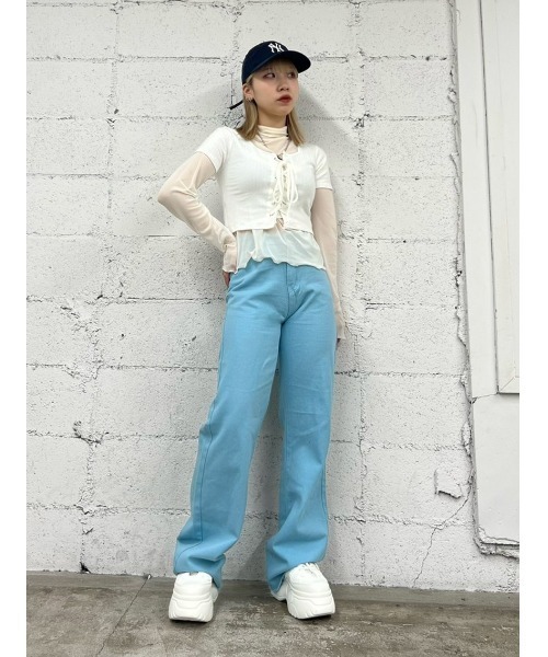 WC(ダブル シー)の「カラーデニムパンツ(デニムパンツ・レディース・ホワイト/サックスブルー/ライトグリーン・FREE)」の18枚目の写真