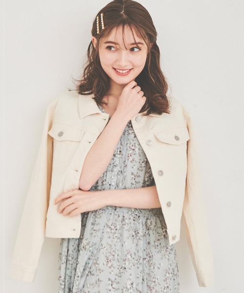 LAISSE PASSE(レッセパッセ)の「カラーデニムGジャン(デニムジャケット・レディース・キナリ・SMALL/MEDIUM)」の3枚目の写真