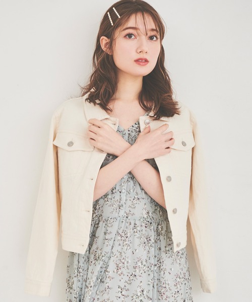 LAISSE PASSE(レッセパッセ)の「カラーデニムGジャン(デニムジャケット・レディース・キナリ・SMALL/MEDIUM)」の2枚目の写真