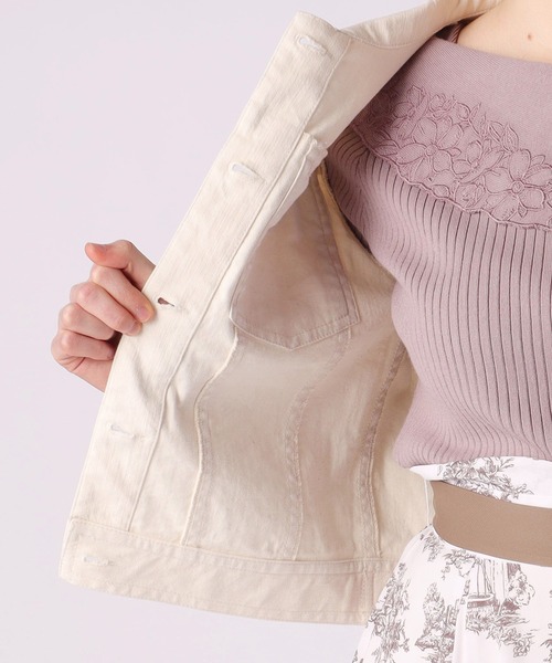 LAISSE PASSE(レッセパッセ)の「カラーデニムGジャン(デニムジャケット・レディース・キナリ・SMALL/MEDIUM)」の10枚目の写真