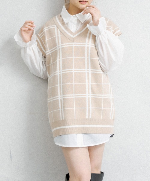 OLIVE des OLIVE（オリーブデオリーブ）の「推しベスト（ベスト・レディース・ベージュ/ミント/アイボリー・FREE）」の3枚目の写真