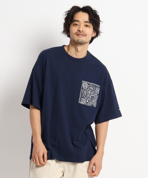 HAV-A-HANK(ハバハンク )の「◆HAV A HANK ハバハンク バンダナポケット 別注コットン半袖Tシャツ(Tシャツ/カットソー・メンズ・ブラック/ネイビー/アイボリー・02/03/04)」の3枚目の写真