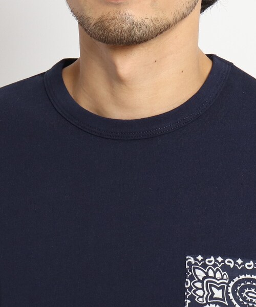 HAV-A-HANK(ハバハンク )の「◆HAV A HANK ハバハンク バンダナポケット 別注コットン半袖Tシャツ(Tシャツ/カットソー・メンズ・ブラック/ネイビー/アイボリー・02/03/04)」の7枚目の写真