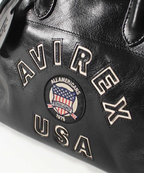 AVIREX（アヴィレックス）の「VARSITY LEATHER MINI-BOSTON BAG/ バーシティーレザー ミニボストンバッグ（ボストンバッグ・レディース・ブラック/ブラック系その他・FREE）」の15枚目の写真